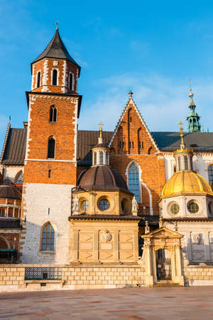 Architectural details of Wawel Castle in Krakow, one of the most famous landmark in Polandのeditorial素材