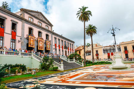 La Orotava, Tenerife, Spain - June 11, 2015: The celebration of Corpus Christi is one of the most deeply-rooted traditions in Tenerifeのeditorial素材
