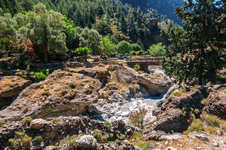 Crete, Greece, May 26, 2016: Displaced village Samaria in Samaria Gorge in central Crete, Greeceのeditorial素材