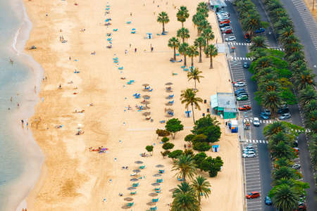 Teresitas beach near Santa Cruz, Tenerife, Canary islands, Spainの写真素材