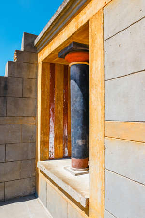 Detail of ancient ruins of famous Minoan palace of Knosos, Crete Island, greeceの写真素材