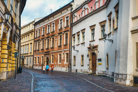 Krakow, Poland - January 04, 2015: Kanonicza street in historical part of Old Town in Krakow, Polandのeditorial素材