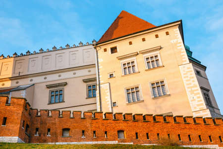 Architectural details of Wawel Castle in Krakow, one of the most famous landmark in Polandのeditorial素材
