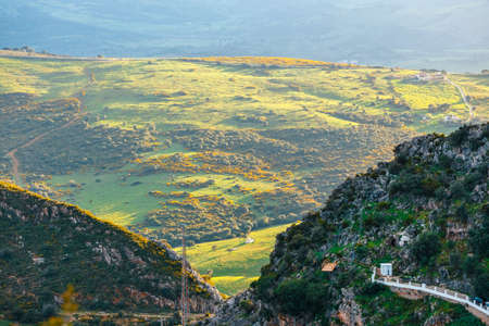 Typical andalusian white village pueblo blanco Casares, Andalusia, Spainの写真素材