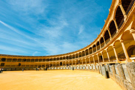 Ronda, Spain, April 05, 2018: Bullring in Ronda is one of the oldest and most famous bullfighting arena in Andalusia, Spainのeditorial素材