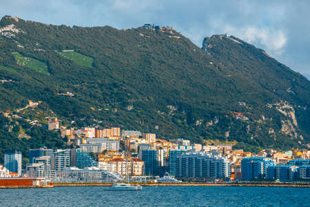 Rock of Gibraltar on a sunny dayの写真素材