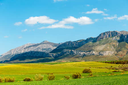 mountain landscape near El Chorro Gorge, Andalusia, Spainの写真素材