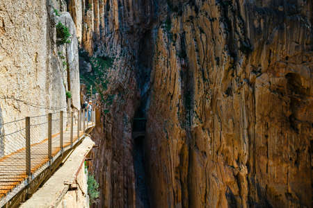 Caminito Del Rey - mountain path along steep cliffs in Andalusia, Spainの写真素材