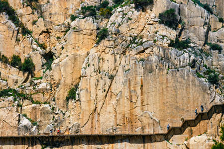 Caminito Del Rey - mountain path along steep cliffs in Andalusia, Spain