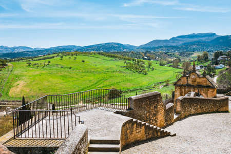 a beautiful view from the old town, Ronda, Spainの写真素材