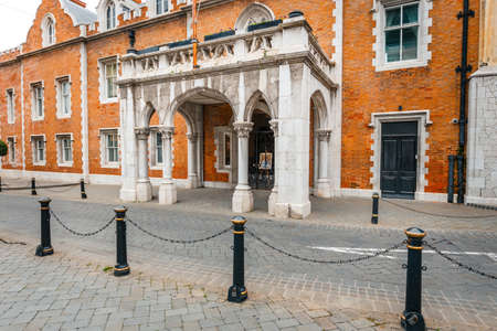 Facade of Old tenement in Gibraltar, Spainの写真素材