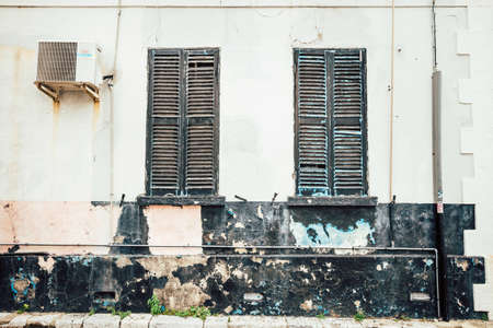 Facade of Old tenement in Gibraltar, Spain