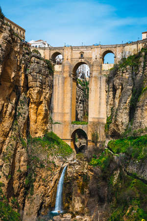 The famous stone bridge in Ronda, Andalusia, Spainの写真素材