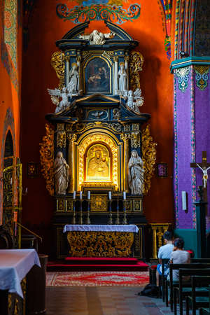 BYDGOSZCZ, POLAND - June 01, 2018: Interior of the Catholic church built in the fifteenth century in the Gothic styleのeditorial素材