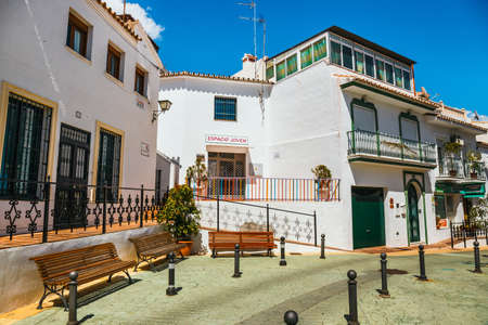 Mijas, Spain, April 08, 2018: Mijas is a charming white village in Andalusia with white houses, Spainのeditorial素材