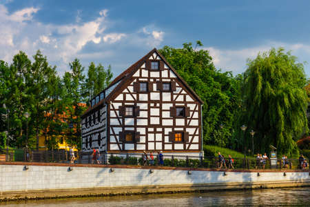Bydgoszcz, Poland, May 31, 2018: Architecture of Bydgoszcz city at Brda river in Poland, Poland