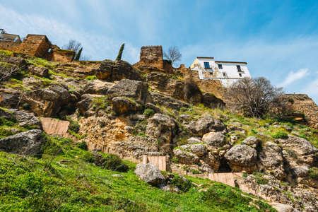 historic buildings in old town of Ronda, Spainの写真素材