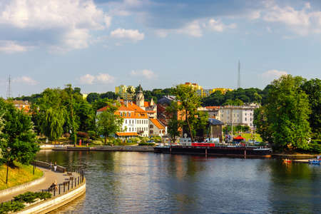 Bydgoszcz, Poland, May 31, 2018: Architecture of Bydgoszcz city at Brda river in Poland, Polandのeditorial素材