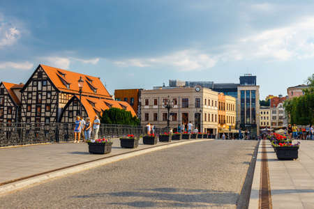 Bydgoszcz, Poland, May 31, 2018: Old town in Bydgoszcz. Bydgoszcz is architecturally rich city, with neo-gothic, neo-baroque, neoclassicist styles present, for which it earned a nickname Little Berlinのeditorial素材