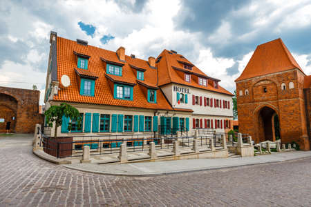 Torun, Poland - June 01, 2018: View of old town in Torun. Torun is birthplace of the astronomer Nicolaus Copernicus.のeditorial素材