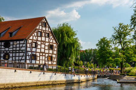 Bydgoszcz, Poland, May 31, 2018: Architecture of Bydgoszcz city at Brda river in Poland, Polandのeditorial素材
