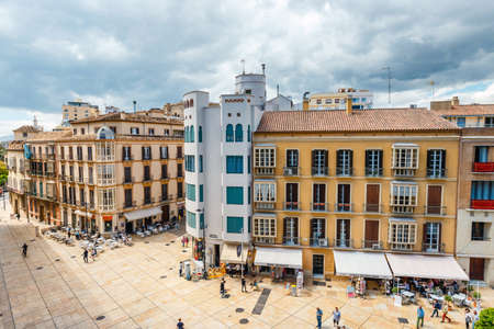 Malaga, Spain, April 03, 2018: aerial view of Malaga in a beautiful summer day, Costa del Sol, Spainのeditorial素材