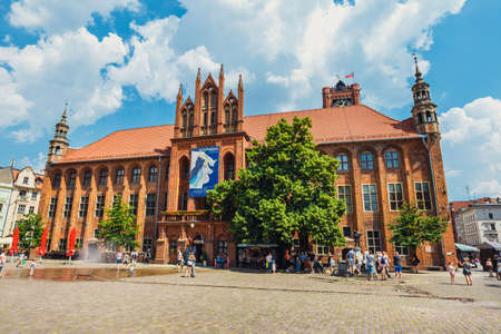 Torun, Poland - June 01, 2018: Main square in old town of Torun. Torun is birthplace of the astronomer Nicolaus Copernicus.のeditorial素材