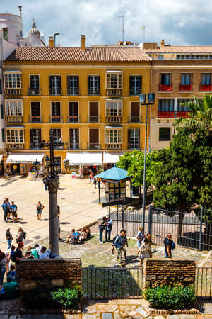 Malaga, Spain, April 03, 2018: aerial view of Malaga in a beautiful summer day, Costa del Sol, Spainのeditorial素材