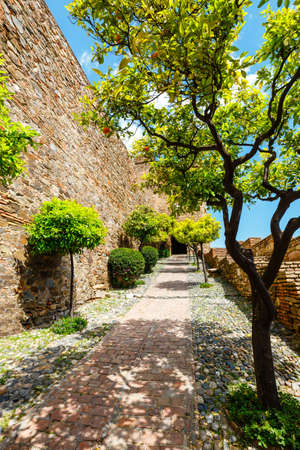 Gibralfaro castle (Alcazaba de Malaga) in Malaga, Costa del Sol, Spainの写真素材