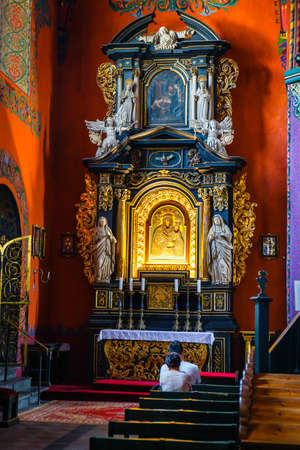 BYDGOSZCZ, POLAND - June 01, 2018: Interior of the Catholic church built in the fifteenth century in the Gothic styleのeditorial素材