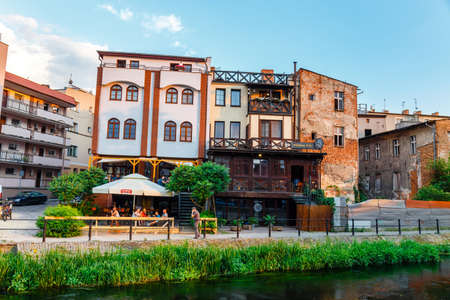 Bydgoszcz, Poland, May 31, 2018: Architecture of Mill Island in Bydgoszcz city at Brda river, Polandのeditorial素材