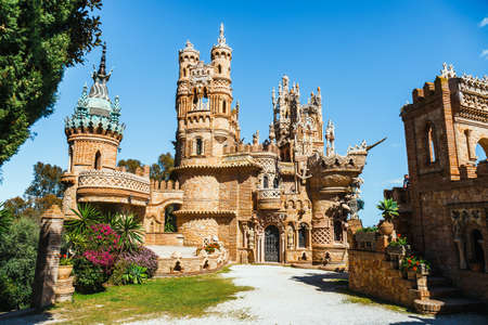 Benalmadena, Spain, April 08, 2018: Colomares castle in Benalmadena, dedicated of Christopher Columbus, Spainのeditorial素材