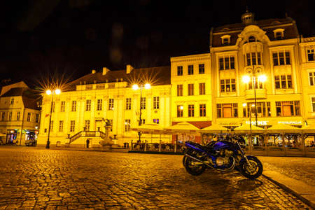 Bydgoszcz, Poland, May 31, 2018: motorbikes parked on the Old town in Bydgoszcz, Polandのeditorial素材