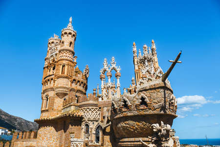 Benalmadena, Spain, April 08, 2018: Colomares castle in Benalmadena, dedicated of Christopher Columbus, Spainのeditorial素材