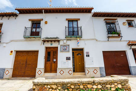 Malaga, Spain, April 06, 2018: Street view of the historic district of Albaicin in Granada, Andalusia, Spain.のeditorial素材