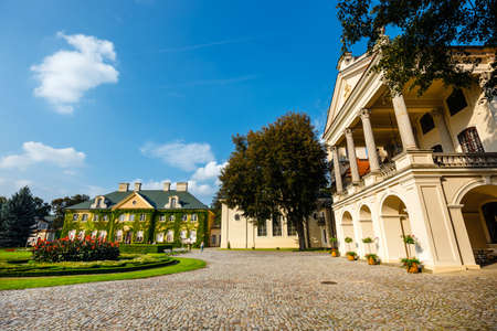 KOZLOWKA, POLAND, August 31, 2018: Zamoyski Palace in Kozlowka. It is a large rococo and neoclassical palace complex located in Kozlowka near Lublin in eastern Polandのeditorial素材