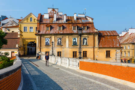 Lublin, Poland, September 01, 2018: Lublin city street view on sunrise in Polandのeditorial素材