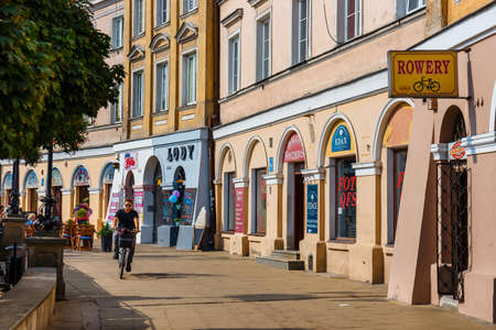Lublin, Poland, September 01, 2018: Lublin city street view on sunrise in Polandのeditorial素材