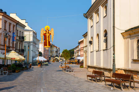 Lublin, Poland, September 01, 2018: Lublin city street view on sunrise in Polandのeditorial素材