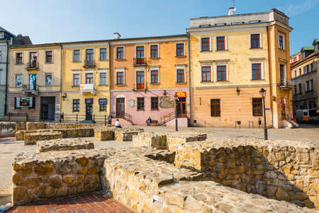 Lublin, Poland, September 01, 2018: Lublin city street view on sunrise in Polandのeditorial素材