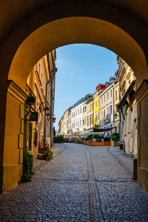 Lublin, Poland, September 01, 2018: Lublin city street view on sunrise in Polandのeditorial素材