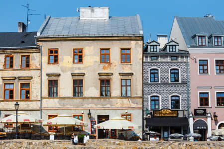 Lublin, Poland, September 01, 2018: Historic center of the old town in Lublin, Poland.のeditorial素材