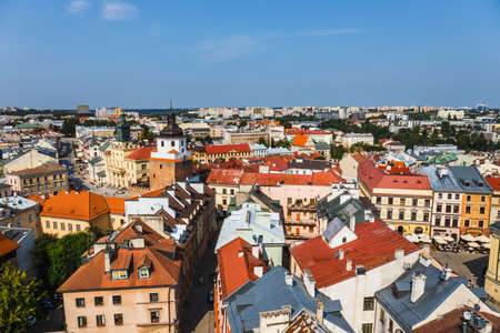 Lublin, Poland, September 01, 2018: Aerial view of the historic center of Lublin, Polandのeditorial素材