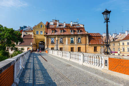 Lublin, Poland, September 01, 2018: Historic center of the old town in Lublin, Poland.のeditorial素材