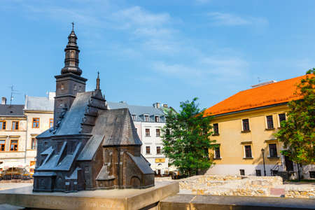 Lublin, Poland, September 01, 2018:  Model of st. Michael church in the center of the old town in Lublin, Poland.のeditorial素材