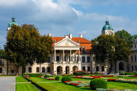 KOZLOWKA, POLAND, August 31, 2018: Zamoyski Palace in Kozlowka. It is a large rococo and neoclassical palace complex located in Kozlowka near Lublin in eastern Polandのeditorial素材