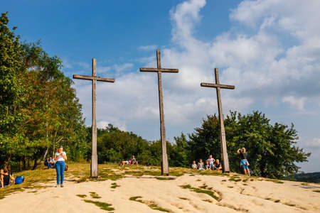 Kazimierz Dolny, Poland, August 31, 2018: Three Crosses' Hill in Kazimierz Dolny,Polandのeditorial素材