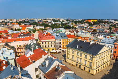 Lublin, Poland, September 01, 2018: Aerial view of the historic center of Lublin, Polandのeditorial素材