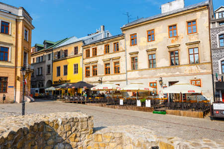 Lublin, Poland, September 01, 2018: Historic center of the old town in Lublin, Poland.のeditorial素材