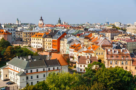 Lublin, Poland, September 01, 2018: Aerial view of the historic center of Lublin, Polandのeditorial素材